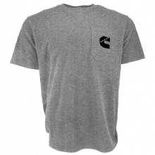 CUMMINS Mens SS Pocket T Shirt Gray Medium
