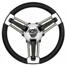 SCHMITT ONGARO Schmitt and Burano Wheel 14 in 3 and 4 in Tapered Shaft Black Polyurethane w and Stainless Spoke Includes Center Cap and Nut