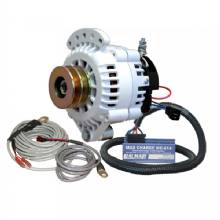 BALMAR Alternator 120 AMP 12V 1%2D2 in Single Foot Spindle Mount Dual Vee Pulley Regulator and Temp Sensor