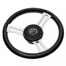 SCHMITT ONGARO Schmitt and Torcello Elite 14 in Wheel %2D Black Leather and Cap %2D White Stitching %2D Polished SS Spokes %2D 3 and 4 in Tapered Shaft