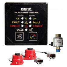 FIREBOY%2DXINTEX Propane Fume Detector 2 Channel 2 Sensors Solenoid Valve and Control and 20 ft Cable %2D 24V DC