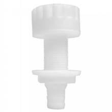 ATTWOOD Plastic White Thru%2DHull With Strainer %2D 3 and 4 in Inner Diameter