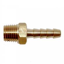 ATTWOOD Universal Brass Fuel Hose Fitting %2D 1 and 4 in NPT x 3 and 8 in Barb