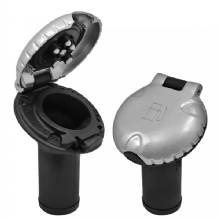 ATTWOOD Deck Fill f and Carbon Canister System %2D Angled Body and Scalloped Chrome Cap