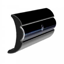 TACO MARINE Rigid Vinyl Flex%2DCore Rub Rail 2 in x 7 and 8 in %2D Black 60 ft