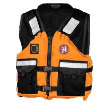 FIRST WATCH AV%2D5001 Mesh Crew Vest Hi%2DVis %2D Orange and Black %2D 2XL and 3XL