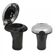 ATTWOOD Deck Fill f and Carbon Canister System %2D Straight Body and Scalloped Chrome Cap