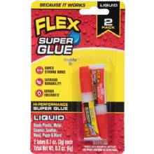 FLEX SEAL Flex Super Glue Liquid SGLIQ2X3 %2D High%2DStrength Water%2DResistant Glue in 3g Bottles for DIY Crafts Emergency Repairs Clear Bond %2D 2 Pack