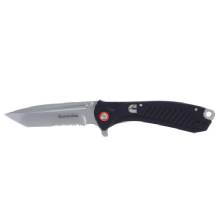 CUMMINS Serrated Edge Folding Pocket Knife 4%2D inch Tanto Blade CMN4724 w Liner Lock Lightweight Utility Knife %2D Black