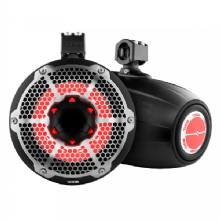 DS18 HYDRO 10 in Neodymium Marine Towers w and Built in Passive Radiator 1 in Driver and RGB LED Lights %2D 900W %2D Black