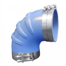 TRIDENT MARINE 3 in ID 90%2DDegree Blue Silicone Molded Wet Exhaust Elbow w and 4 T%2DBolt Clamps