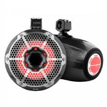 DS18 HYDRO 10 in Neodymium Marine Towers w and Built in Passive Radiator 1 in Driver and RGB LED Light %2D 900W %2D Black