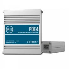 IRIS Four Channel Uplink Power Over Ethernet Switch %2D IEEE8023af and 3at Compliant %2D 9%2D30VDC Input %2D 48VDC Output