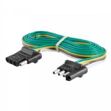 CURT 4 WAY FLAT CONNECTOR PLUG AND SOCKET WITH 72 in WIRES