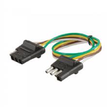 CURT 4 WAY FLAT CONNECTOR PLUG AND SOCKET WITH 12 in WIRES