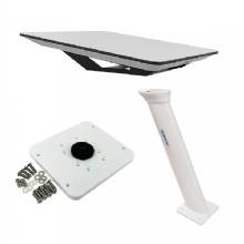 KVH Starlink Flat Panel Kit w and 24 in Seaview Pedestal Mount and Adastlka Starlink Top Plate