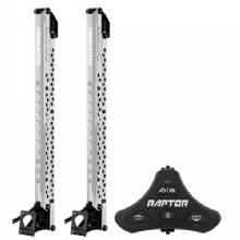 MINN KOTA Raptor Bundle Pair %2D 10 ft Silver Shallow Water Anchors w and Active Anchoring and Footswitch Included