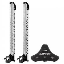 MINN KOTA Raptor Bundle Pair %2D 8 ft Silver Shallow Water Anchors w and Footswitch