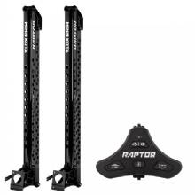 MINN KOTA Raptor Bundle Pair %2D 8 ft Black Shallow Water Anchors w and Footswitch
