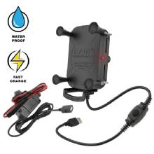 RAM Mount Tough-Charge 15W Wireless Charging Holder w/ motorcycle adapter