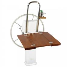 EDSON MARINE Teak Fold Down Drop Leaf Table %2D Vision Series and Console Pedestals