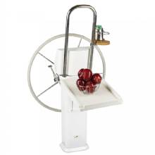 EDSON MARINE White Poly Fold Down Luncheon Table %2D Vision Series and Console Pedestal