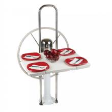 EDSON MARINE White Poly Fold Down Drop Leaf Table %2D 9%2D1 and 2 inch Guard 1 inch to 1%2D1 and 8 inch