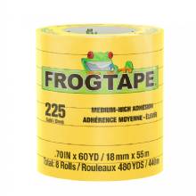 FROGTAPE CP 225 Medium%2DHigh Adhesion Masking Tape %2D 18MM x 55M x 8%2DPack %2D Gold %2D Rated for 225 deg%2DF