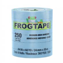 FROGTAPE CP 250 Medium%2DHigh Adhesion Masking Tape %2D 24MM x 55M x 6%2DPack %2D Light Blue %2D Rated for 250 deg%2DF