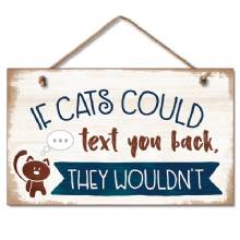 HIGHLAND WOODCRAFTERS Cat Text Hanging Sign 95 X 55