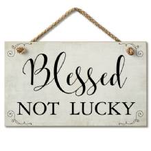 HIGHLAND WOODCRAFTERS Blessed Not Lucky Hanging Sign 95 x 55