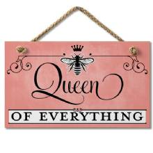 HIGHLAND WOODCRAFTERS Queen Of Everything Hanging Sign 95 x 5