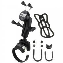 RAM Mount Strap Clamp Roll Bar Mount w and Universal X%2DGrip Cell and iPhone Cradle