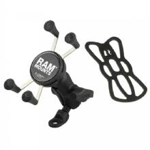 RAM Mount 9mm Angled Base Motorcycle Mount w and Short Double Socket Arm Universal X%2DGrip Cell and iPhone Cradle