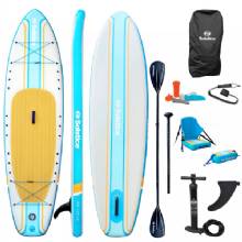SOLSTICE 10 ft6 in Rambler Inflatable Stand%2DUp Paddleboard and Kayak 2%2DIn%2D1 Kit w and Seat and Convertible Paddle %2D Orange