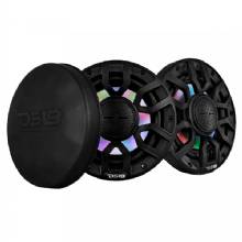 DS18 65 in 2%2DWay Coaxial Marine Speakers w and Digital LED Lights and Bullet Tweeter %2D Black %2D 150W 4%2DOhm