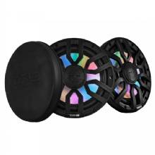 DS18 8 in 2%2DWay Coaxial Marine Speakers w and Digital LED Lights and Bullet Tweeter %2D Black %2D 175W 4%2DOhm