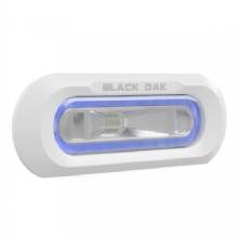 BLACK OAK LED Low Pro Marine Spreader Light %2D Flush Mount %2D White Housing %2D Blue LED