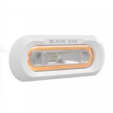 BLACK OAK LED Low Pro Marine Spreader Light %2D Flush Mount %2D White Housing %2D Amber LED