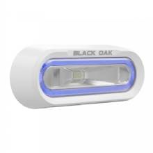 BLACK OAK LED Low Pro Off Road Spreader Light %2D Bracket Mount %2D White Housing %2D Blue LED