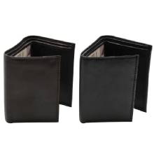 BC OUTFITTERS Genuine Leather RFID Blocking Trifold Wallet w Photo Display Pocket Slim Design BCO5535RFID