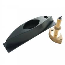 ECHONAUTICS Bronze Stem Thru%2DHull CW Dual%2DFrequency Transducer w and Fairing Block %2D 600W 50 and 200 kHz