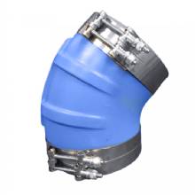 TRIDENT MARINE ID 45 Degree Blue Silicone Molded Wet Exhaust Elbow w and 4 T%2DBolt Clamps