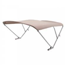 SURESHADE Power Bimini %2D Clear Anodized Frame %2D Beige Fabric