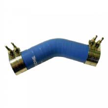 TRIDENT MARINE 2%2D1 and 2 in ID 45 deg%2D Blue Silicone Molded Wet Exhaust Elbow w and 4 T%2DBolt Clamps