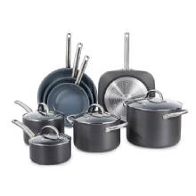 BLACK and DECKER 12%2DPiece Ceramic and Aluminum Cookware Set Gray