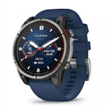 GARMIN Quatix 8 47mm AMOLED Smartwatch Titanium Bezel Captain Blue Silicone Band
