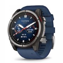 GARMIN Quatix 8 51mm AMOLED Smartwatch Titanium Bezel Captain Blue Silicone Band