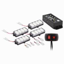 HEISE 8 LED 4Pk White Grille Strobe Kit