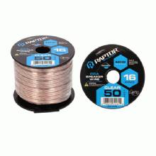 RAPTOR Raptor RSW1650 50 Feet Audio Stereo Speaker Wire Cable 16%2DGauge%2DClear